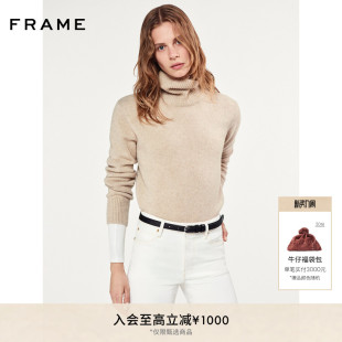 FRAME女士高领套头针织内搭山羊绒毛衣宽松休闲