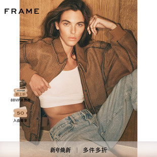 FRAME女士复古做旧翻领复古夹克外套 2025秋冬新款