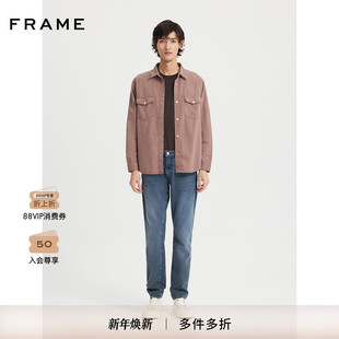 坚挺质感双口袋色牛仔衬衫 FRAME男士 基础款