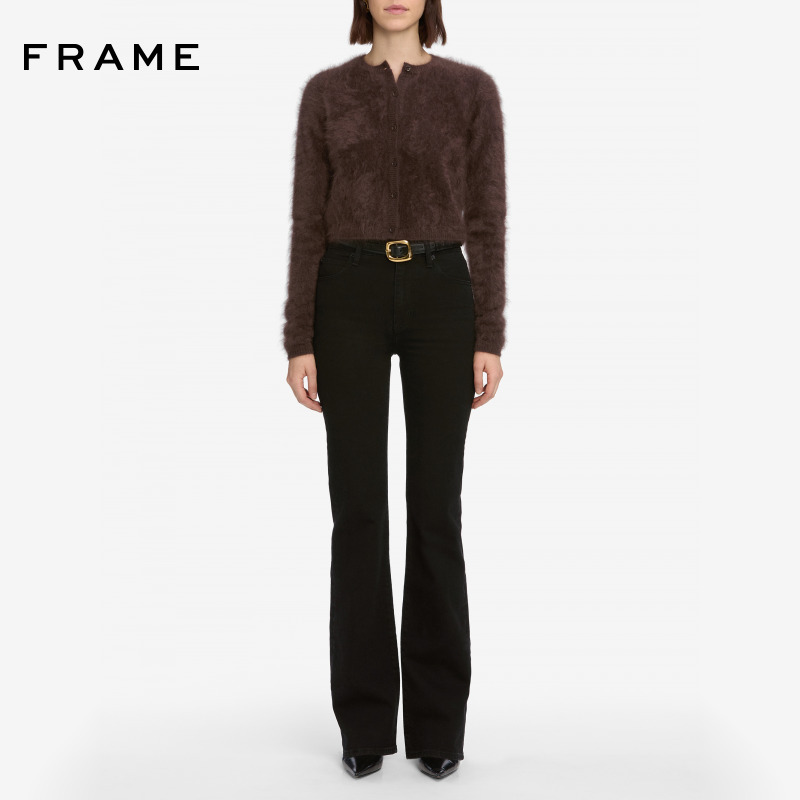 【2025秋季新款】FRAME女士高腰中弹复古拖地微喇牛仔裤 ARROW
