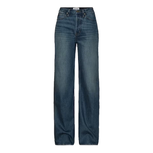 FRAME女士蓝色宽松挺括直筒牛仔裤 THE PIXIE 1978