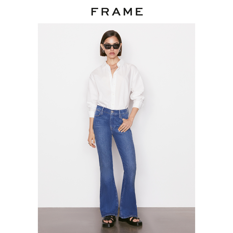 牛仔裤FRAMEDENIM女高腰喇叭