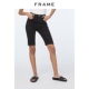美式 FRAME女士夏季 五分裤 骑行裤 复古 黑白高腰微弹牛仔短裤
