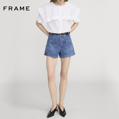 【春夏新品】FRAME女士复古高腰A字牛仔短裤THE CRUISE SHORT