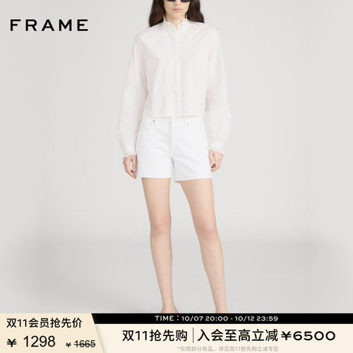 FRAME女士直筒牛仔短裤THE LONG HANG SHORT