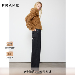 毛衣上衣 FRAME女士宽松复古翻领针织开衫 2025秋冬新款
