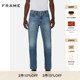 FRAME男士 蓝色水洗宽松直筒牛仔裤