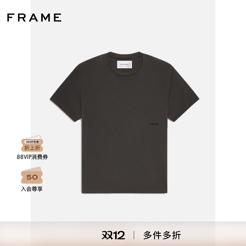 FRAME男士纯色圆领Logo短袖T恤上衣经典基础