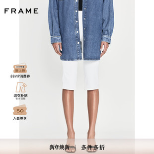 弹力短裤 FRAME女士白色五分牛仔裤 修身