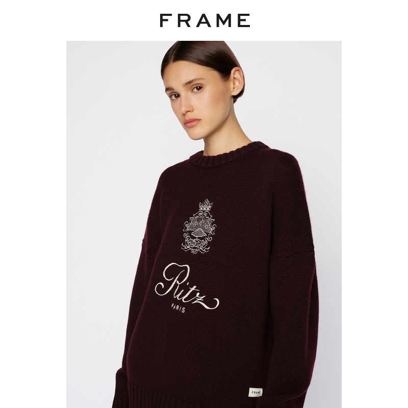 新品FRAME圆领羊绒针织毛衣