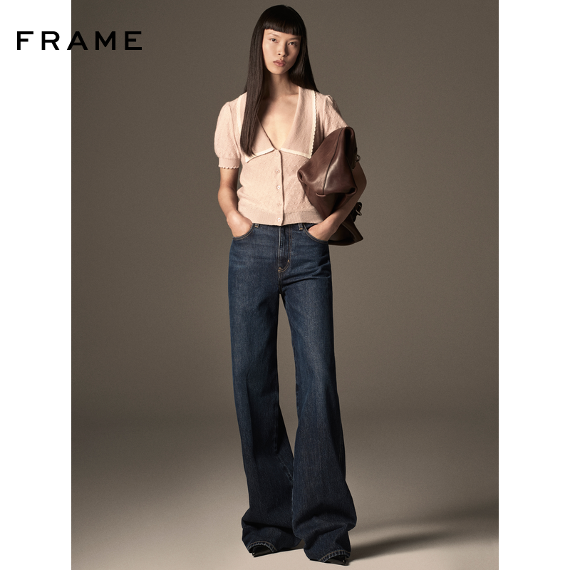 【2025秋季新款】FRAME女士复古宽松休闲直筒牛仔裤  CUFFED WIDE