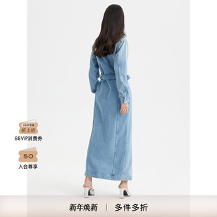 FRAME女士牛仔连衣裙长裙长款 外套夹克复古收腰