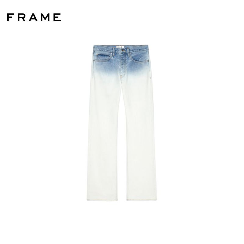 【2025夏季新款】FRAME女士渐变高腰做旧直筒牛仔裤 THE VERTICAL