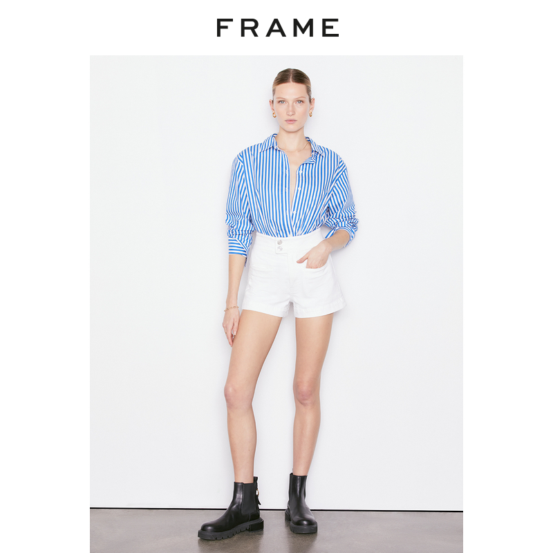 FRAMEDENIM牛仔短裤白色新品