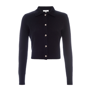 FRAME女士黑色纽扣毛衣 通勤基础