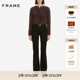 FRAME女士高腰中弹复古拖地微喇牛仔裤 ARROW