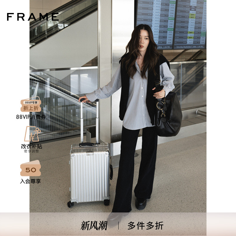 FRAME女士松紧腰阔腿牛仔裤JETSET SLIM PALAZZO