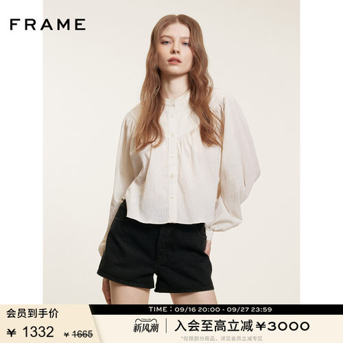 FRAME女士中腰A字水洗牛仔短裤 THE HANG 新品