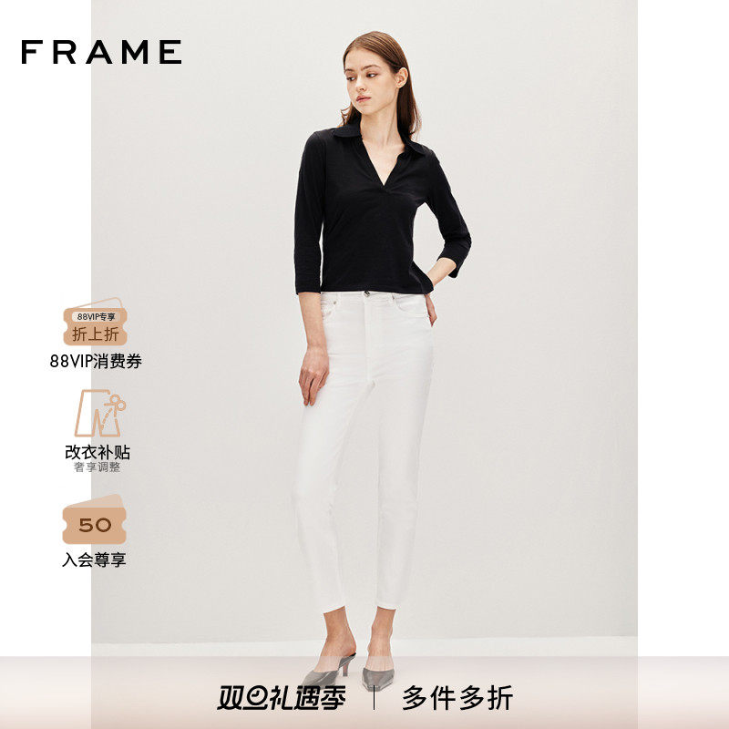 【2025春夏新款】FRAME女士九分修身直筒牛仔裤 PENCIL CROP 多色
