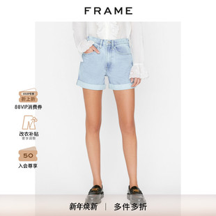 女装 脚微弹春秋款 翻边裤 FRAME高腰牛仔短裤