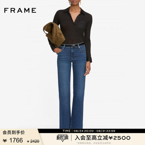 FRAME女士宽松高弹直筒水洗九分牛仔裤THE MELLOW