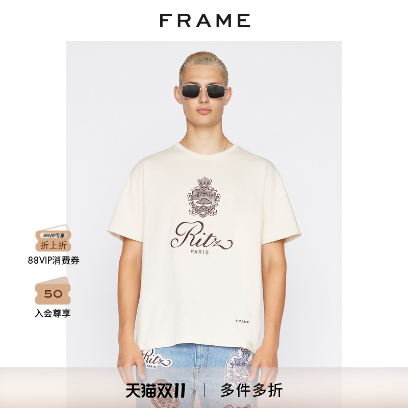 FRAME圆领短袖T恤男丽兹酒店Ritz Paris款 春季款男装