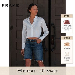 FRAME女士高腰无弹牛仔中裤 LEISURE SHORT