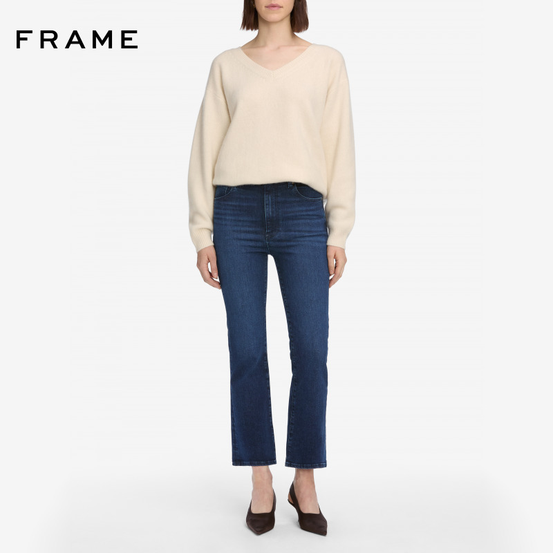 【2025秋季新款】FRAME女士复古高腰高弹微喇牛仔裤 REBOOT CROP