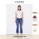 FRAME女中腰喇叭九分牛仔裤 CROP舒适弹力 微喇LE