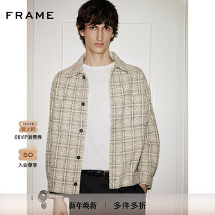 校园 外套美式 FRAME男女同款 宽松休闲格纹衬衫