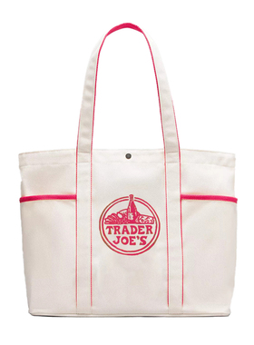 美国Trader Joe's缺德舅拼色LOGO大容量购物袋帆布袋手提单肩包包
