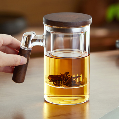 茶杯玻璃泡茶杯家用办公室专用杯子茶水分离绿茶喝水杯泡茶器茶具