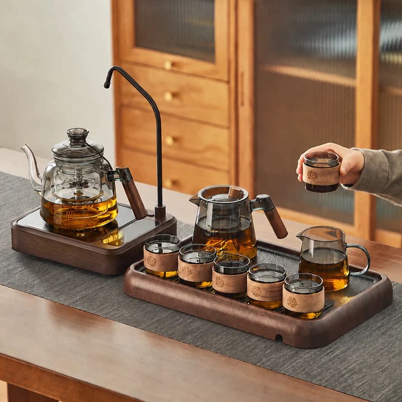 茶具套装2026新款自动上水一体电陶炉煮茶烧水壶玻璃茶壶煮茶炉