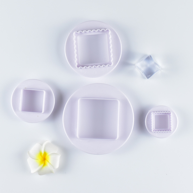 4pcs双面方形裙边切模 仿真蛋糕模具 烘焙工具 现货供应 直销