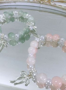 蝴蝶结琉璃手链女ins风小众设计