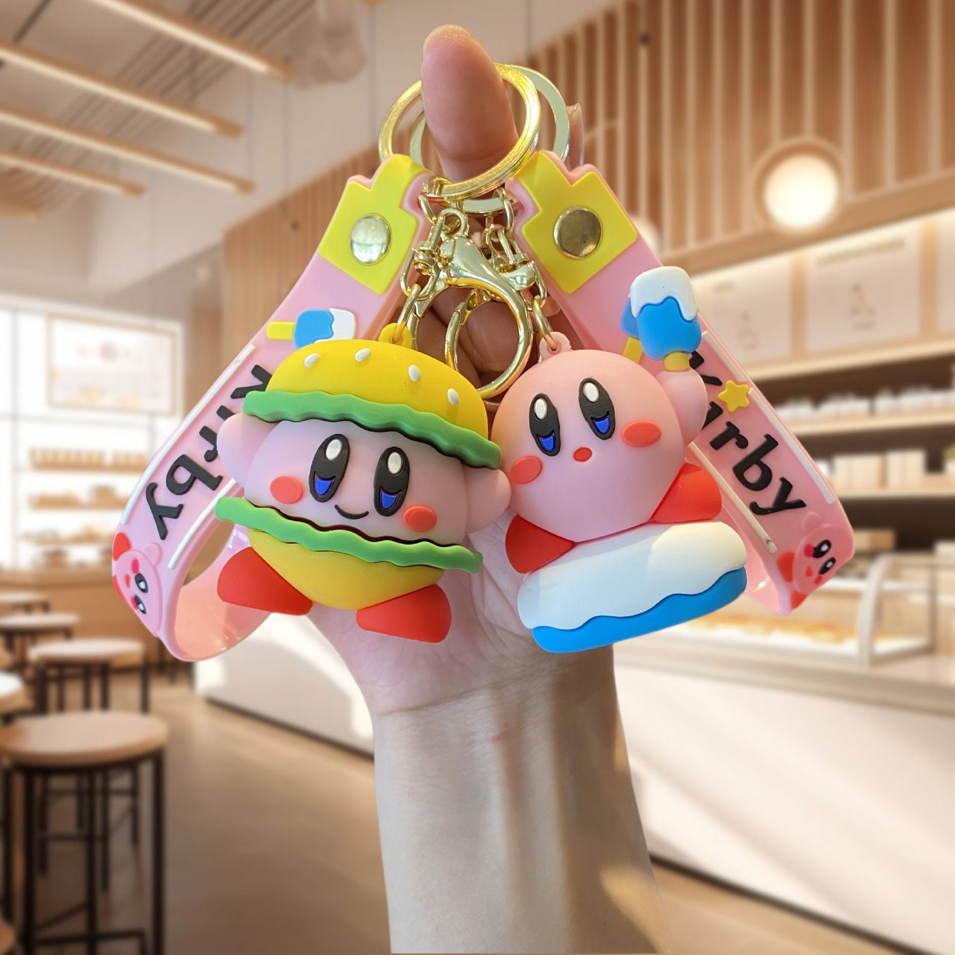 星之卡比钥匙扣可爱情侣挂件