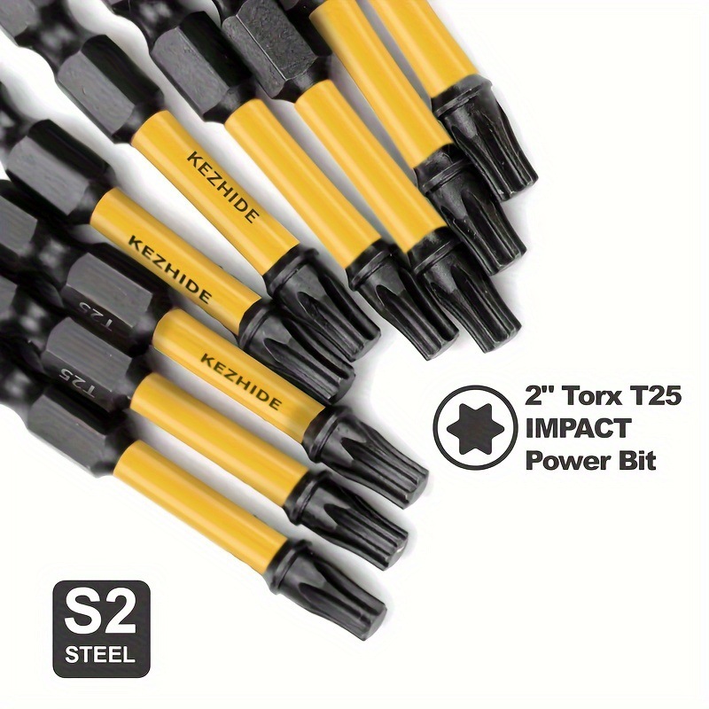 T25梅花冲击批头 50mm5/10/20件套起子机风批米型耐用螺丝刀头