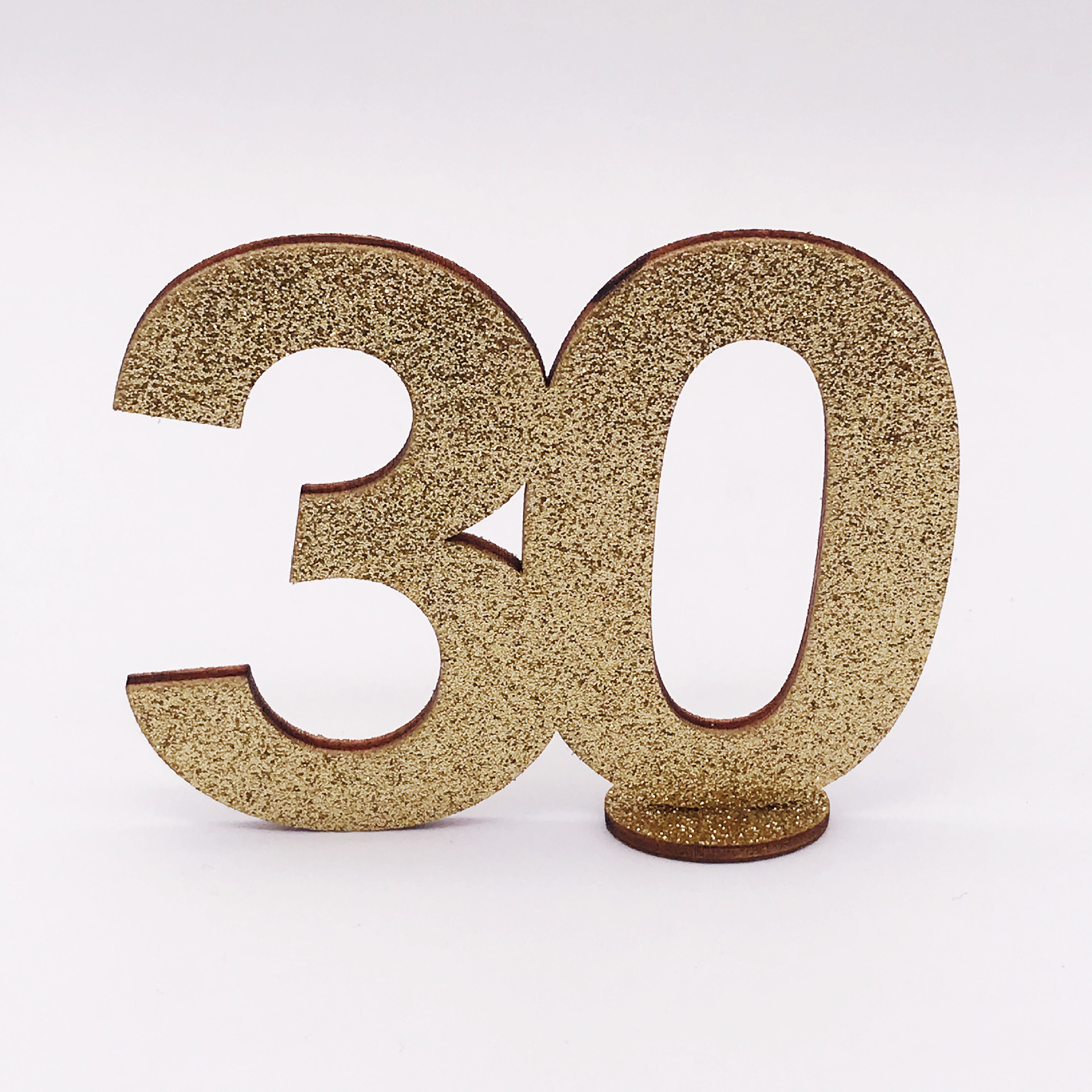 金葱粉木片数字摆件餐席位牌