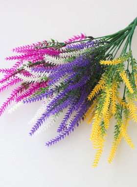 田园装饰仿真紫色薰衣草塑料花室外婚庆工程插花装饰景观假花摆件