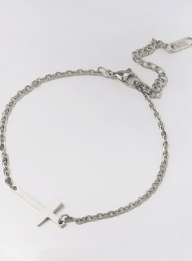 夏季新款镜面不锈钢十字架简约女款手链地摊货源热卖小商品脚链