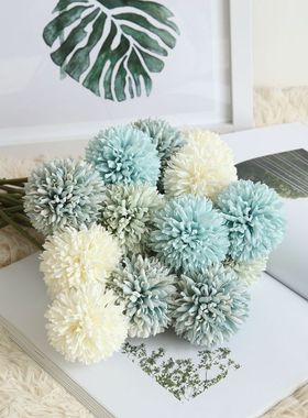 蒲公英单头刺球仿真花家居婚庆手捧花路引花墙假花MW57891