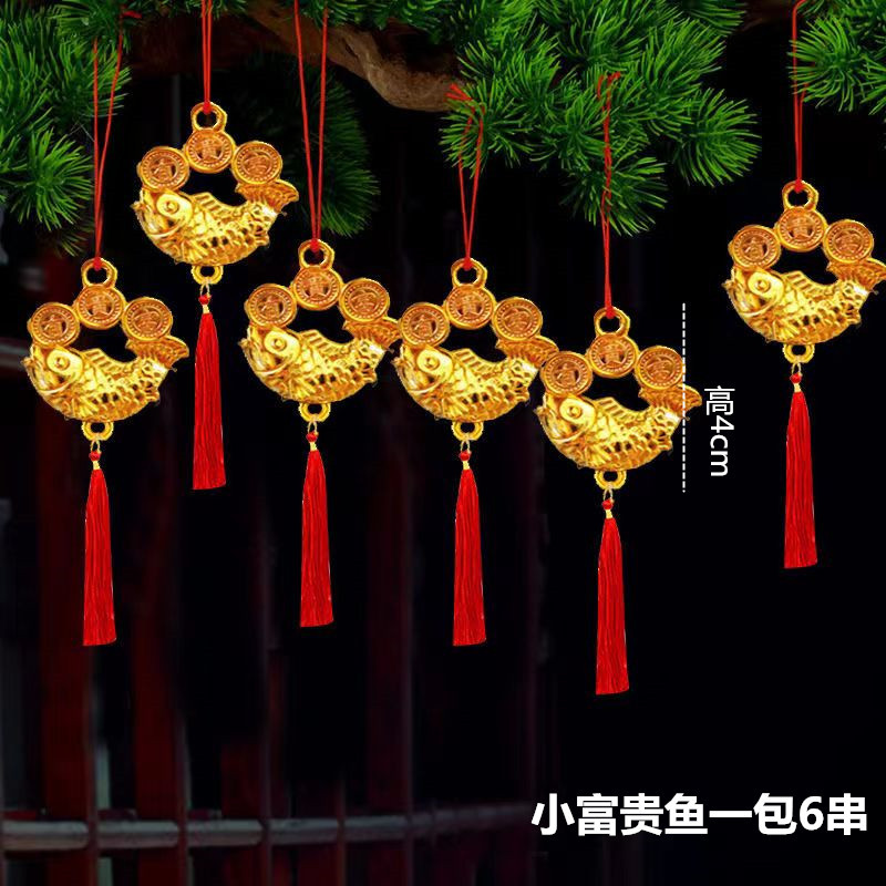 春节金色发财桶盆景装饰