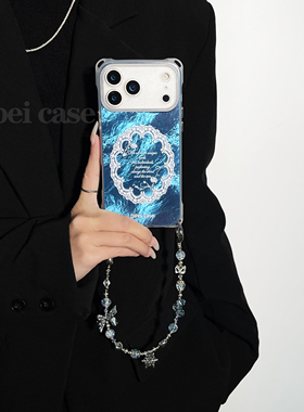 丝框英文~mate60手机壳四角开孔17promax适用于苹果iPhone16Plus华为pura70pro/80斜挎手提小米15/14新款高级