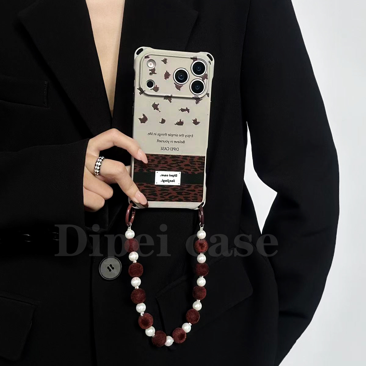 原创设计小众链条手机壳便携