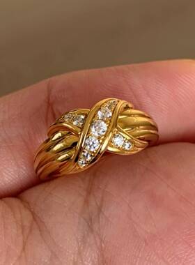 yeylem|1990交叉中古925银戒指