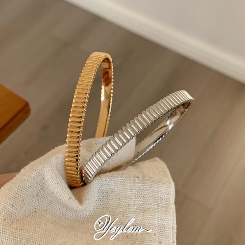 yeylem|金齿序章·素圈罗缎重工极简轻奢925银手镯