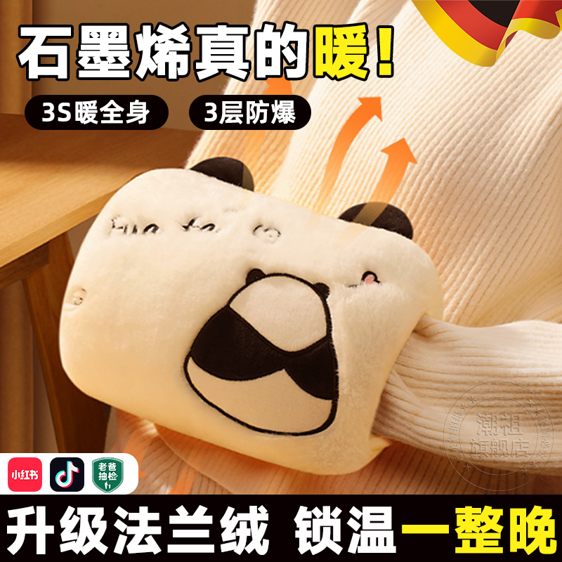 德国热水袋暖手宝充电毛绒可插手保暖热敷加厚加大防爆2025新款DH