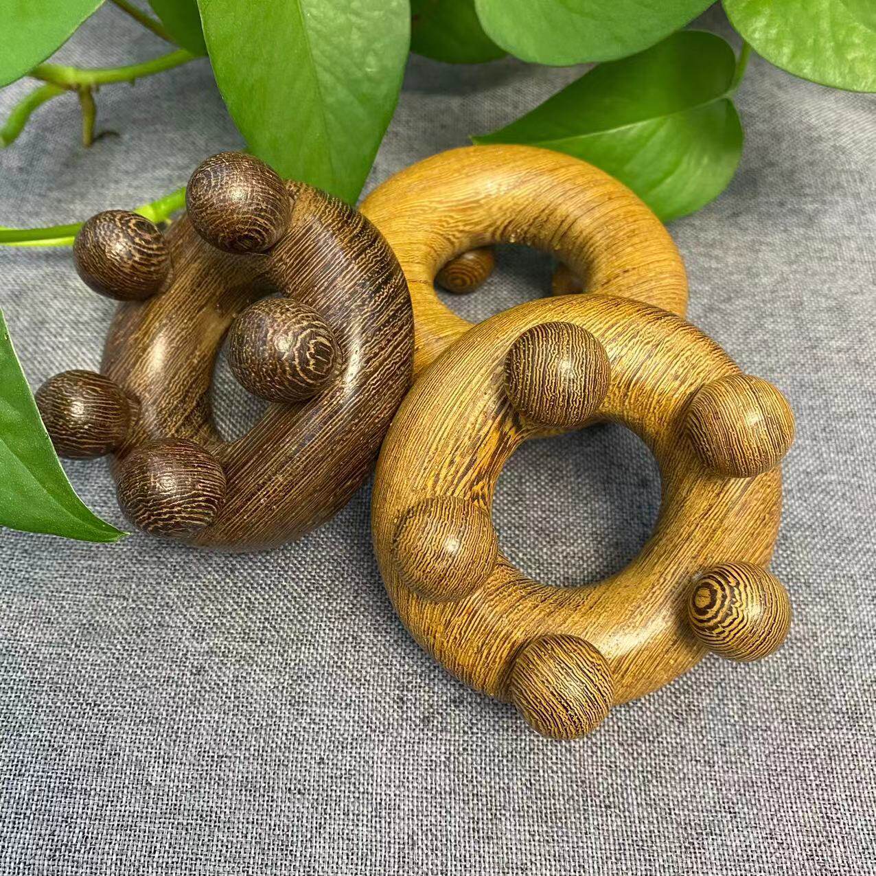 鸡翅木木质圆五角按摩器 按摩头部脸部经络脸部按摩把玩