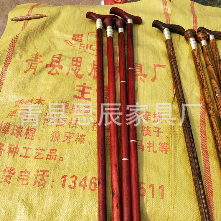 厂家木制拐杖檀木拐杖拐杖鸡翅木拐杖规格多样可定