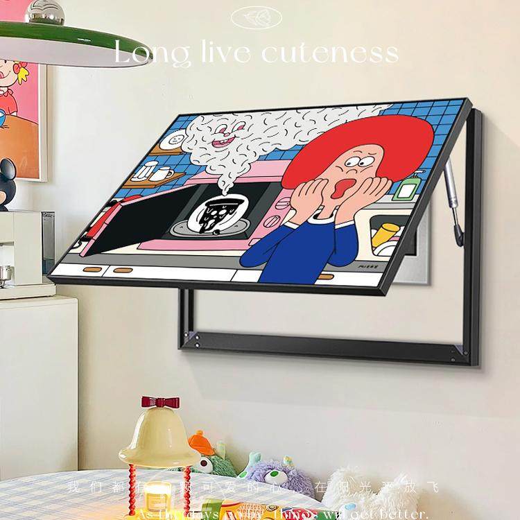电表箱装饰画韩式ins风现代客厅卡通韩国开关盒遮挡配电箱挂画